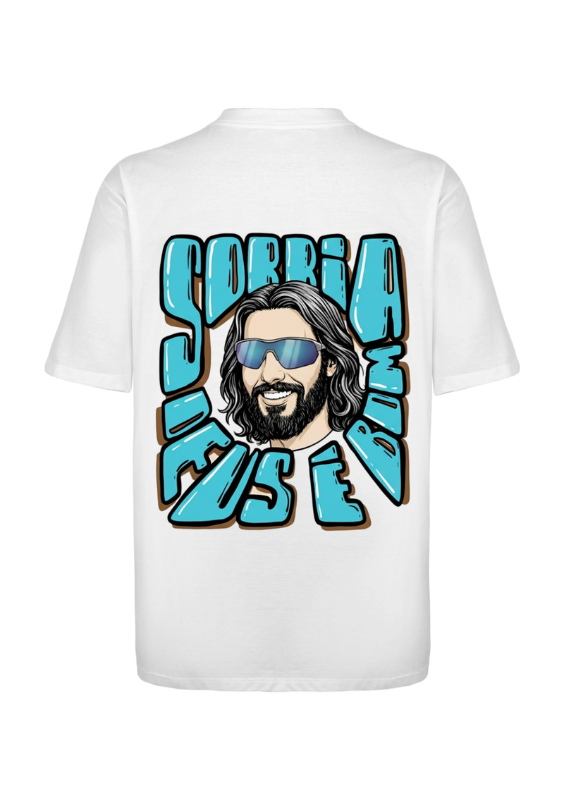 CAMISA OVERSIZED DEUS É BOM BRANCO