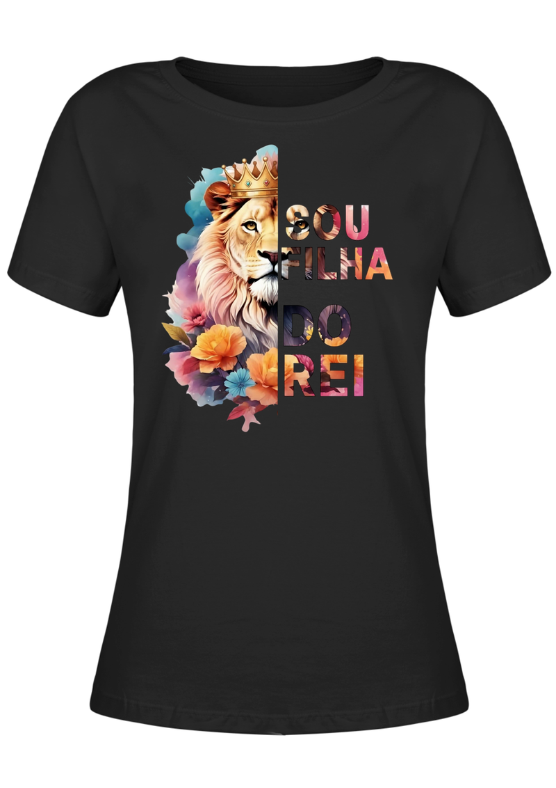 CAMISA BABY LOOK FILHA DO REI - PRETO